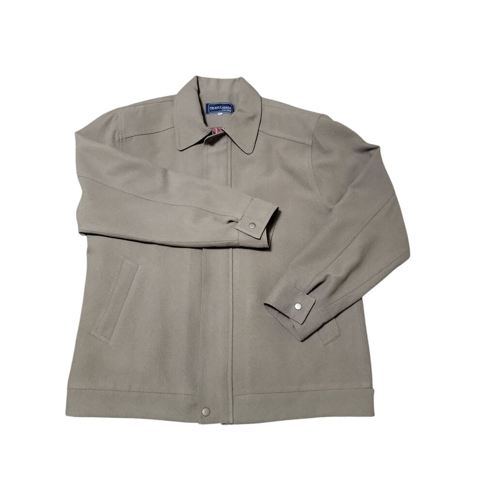 Nicko Casale Cement Jacket Full Zip Button Cuffs Collar Casual XXL